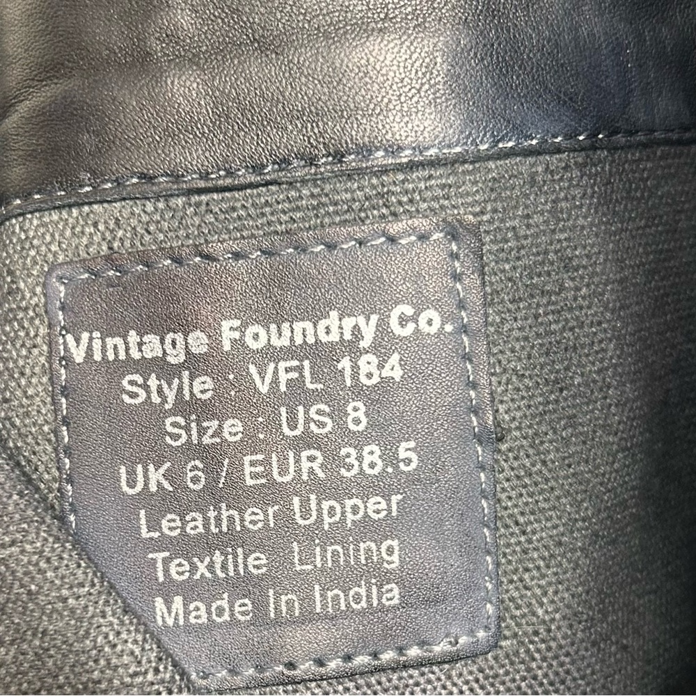 Vintage Foundry Co Sherry Boots 8 Black Studded Moto Biker Goth Punk - Picture 12 of 12